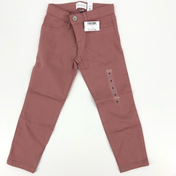 Children's Place Girls Mauve Pink Zip Front Adjustable Jeggings Size 5 NWT - Picture 1 of 6